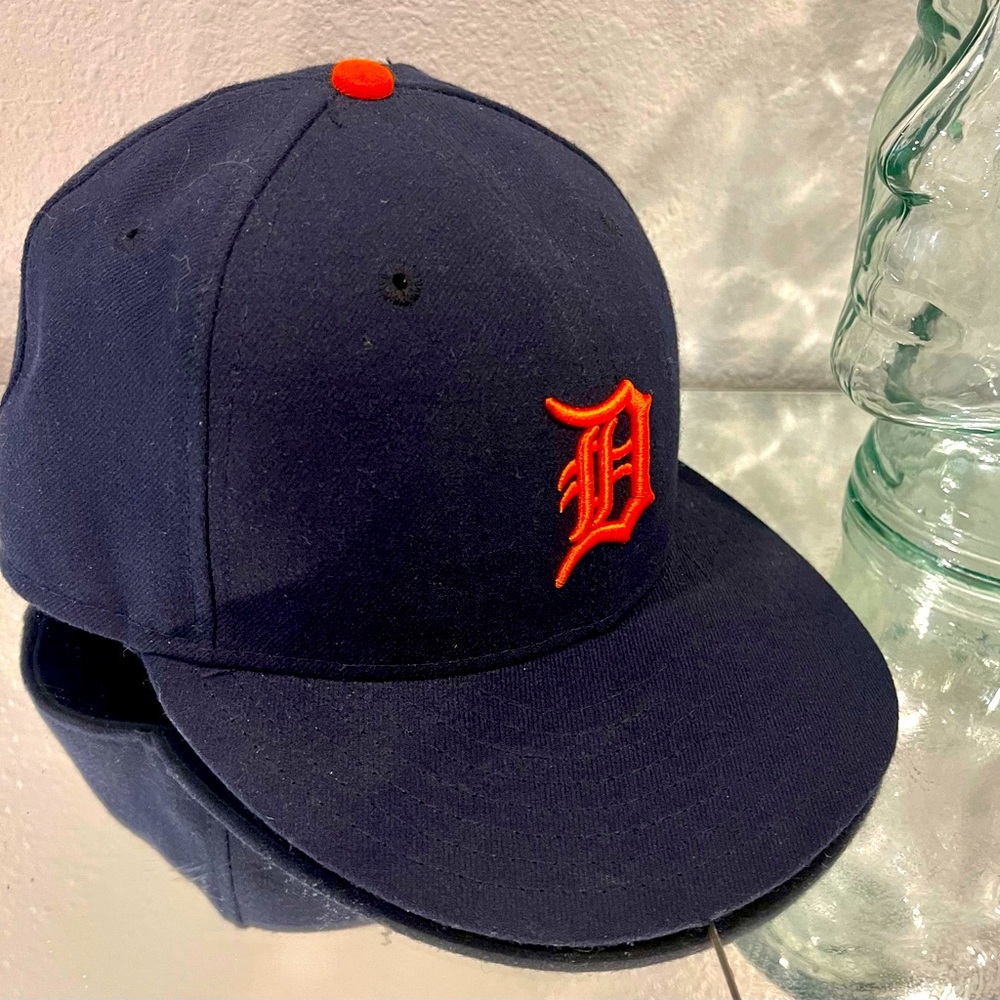 Detroit Tigers New Era 59FIFTY Fitted Hat Cap Navy Sz 7 1/8